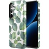 image:imageCasely Galaxy S24 Case  Pura Vida  Coastal Checkers  Essential Slim DualLayer Protective DesignLeaf Me Alone  Green Floral Print