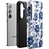 image:imageCasely Galaxy S24 Case  Pura Vida  Coastal Checkers  Essential Slim DualLayer Protective DesignRose to Fame  Blue  White Rose Floral