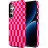 image:imageCasely Galaxy S24 Case  Pura Vida  Coastal Checkers  Essential Slim DualLayer Protective DesignVibe Check  Pink Checkerboard