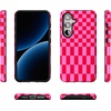 image:imageCasely Galaxy S24 Case  Pura Vida  Coastal Checkers  Essential Slim DualLayer Protective DesignVibe Check  Pink Checkerboard