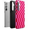 image:imageCasely Galaxy S24 Plus Case  The Boyfriend Collection  Slate Blue  Essential Slim DualLayer Protective DesignVibe Check  Pink Checkerboard
