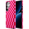 image:imageCasely Galaxy S24 Ultra Case  Ride The Wave  Pastel Rainbow Lined  Essential Slim DualLayer Protective DesignVibe Check  Pink Checkerboard