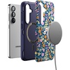 image:imageCasely Galaxy S25 Case  Pura Vida  Coastal Checkers  Bold Protective Design  Compatible with MagSafeFull Bloom  Navy Floral