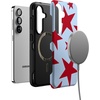 image:imageCasely Galaxy S25 Case  Pura Vida  Coastal Checkers  Bold Protective Design  Compatible with MagSafeStars Align  Blue  Red Stars