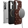 image:imageCasely Galaxy S25 Case  Pura Vida  Coastal Checkers  Bold Protective Design  Compatible with MagSafeTeddy Bows  Brown Polka Dot