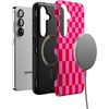 image:imageCasely Galaxy S25 Case  Pura Vida  Coastal Checkers  Bold Protective Design  Compatible with MagSafeVibe Check  Pink Checkerboard