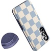 image:imageCasely Galaxy S25 Plus Case  Chateau Pups  French Dog  Bold Protective Design  Compatible with MagSafeFit Check  Light Blue Checkerboard