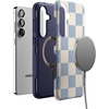 image:imageCasely Galaxy S25 Plus Case  Chateau Pups  French Dog  Bold Protective Design  Compatible with MagSafeFit Check  Light Blue Checkerboard