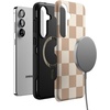 image:imageCasely Galaxy S25 Plus Case  Chateau Pups  French Dog  Bold Protective Design  Compatible with MagSafeFit Check  Neutral Checkerboard