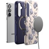 image:imageCasely Galaxy S25 Plus Case  Chateau Pups  French Dog  Bold Protective Design  Compatible with MagSafeInk  Iris  Vintage Floral
