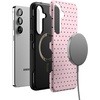 image:imageCasely Galaxy S25 Plus Case  Chateau Pups  French Dog  Bold Protective Design  Compatible with MagSafeOn the Dot  Pink  Brown Polka Dot