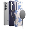 image:imageCasely Galaxy S25 Plus Case  Chateau Pups  French Dog  Bold Protective Design  Compatible with MagSafeStars Align  Blue  White Stars