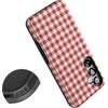image:imageCasely Galaxy S25 Plus Case  Chateau Pups  French Dog  Bold Protective Design  Compatible with MagSafeSweet Jam  Red Gingham