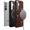 image:imageCasely Galaxy S25 Plus Case  Chateau Pups  French Dog  Bold Protective Design  Compatible with MagSafeTeddy Bows  Brown Polka Dot