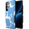 image:imageCasely Galaxy S25 Ultra Case  Mystic Meadow  Green Gardens  Bold Protective Design  Compatible with MagSafeCurrent MOOd  Light Blue Cow Print