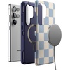 image:imageCasely Galaxy S25 Ultra Case  Mystic Meadow  Green Gardens  Bold Protective Design  Compatible with MagSafeFit Check  Light Blue Checkerboard