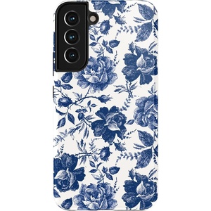 image:imageCasely Galaxy S22 Case  Blush Garden  Floral Doodle  Essential Slim DualLayer Protective DesignRose to Fame  Blue  White Rose Floral