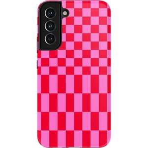 image:imageCasely Galaxy S22 Case  Blush Garden  Floral Doodle  Essential Slim DualLayer Protective DesignVibe Check  Pink Checkerboard