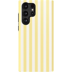 image:imageCasely Galaxy S22 Ultra Case  Cupids Canvas  Periwinkle Floral  Essential Slim DualLayer Protective DesignButter Yellow Stripes  Sunday Best