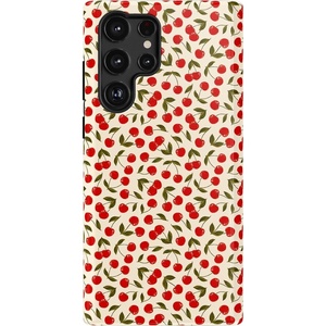 image:imageCasely Galaxy S22 Ultra Case  Cupids Canvas  Periwinkle Floral  Essential Slim DualLayer Protective DesignCherry on Top  Red Cherries