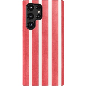 image:imageCasely Galaxy S22 Ultra Case  Cupids Canvas  Periwinkle Floral  Essential Slim DualLayer Protective DesignEast Coast Summer  Red Stripes