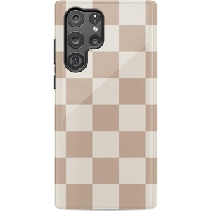 image:imageCasely Galaxy S22 Ultra Case  Cupids Canvas  Periwinkle Floral  Essential Slim DualLayer Protective DesignFit Check  Neutral Checkerboard