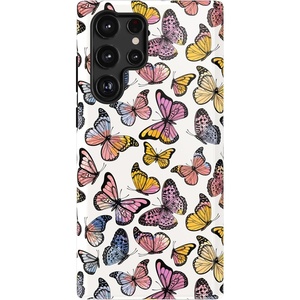 image:imageCasely Galaxy S22 Ultra Case  Cupids Canvas  Periwinkle Floral  Essential Slim DualLayer Protective DesignFree Spirit  Rainbow Butterfly