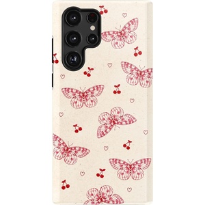 image:imageCasely Galaxy S22 Ultra Case  Cupids Canvas  Periwinkle Floral  Essential Slim DualLayer Protective DesignHeart Flutters  Butterfly