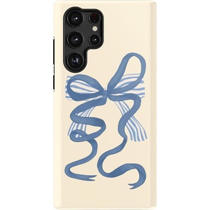image:imageCasely Galaxy S22 Ultra Case  Cupids Canvas  Periwinkle Floral  Essential Slim DualLayer Protective DesignHeartstrings  Blue Bow