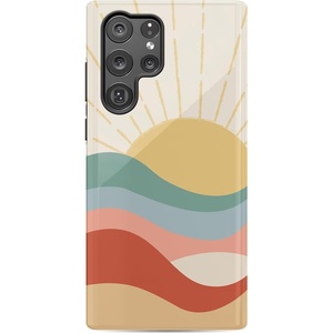 image:imageCasely Galaxy S22 Ultra Case  Cupids Canvas  Periwinkle Floral  Essential Slim DualLayer Protective DesignHere Comes the Sun  Colorblock Sunset