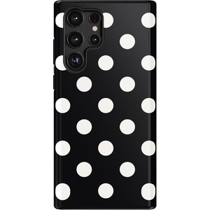 image:imageCasely Galaxy S22 Ultra Case  Cupids Canvas  Periwinkle Floral  Essential Slim DualLayer Protective DesignHigh Contrast  Black Polka Dot