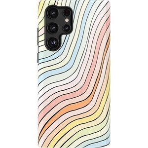 image:imageCasely Galaxy S22 Ultra Case  Cupids Canvas  Periwinkle Floral  Essential Slim DualLayer Protective DesignRide The Wave  Pastel Rainbow Lined