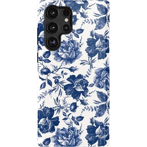 image:imageCasely Galaxy S22 Ultra Case  Cupids Canvas  Periwinkle Floral  Essential Slim DualLayer Protective DesignRose to Fame  Blue  White Rose Floral