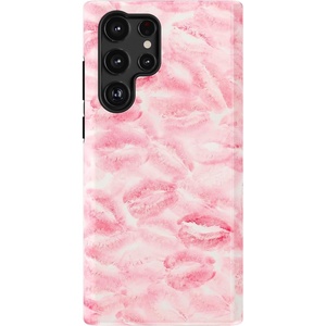 image:imageCasely Galaxy S22 Ultra Case  Cupids Canvas  Periwinkle Floral  Essential Slim DualLayer Protective DesignSealed with a Kiss  Pink Lipstick