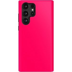 image:imageCasely Galaxy S22 Ultra Case  Cupids Canvas  Periwinkle Floral  Essential Slim DualLayer Protective DesignThink Pink  Solid Neon Pink