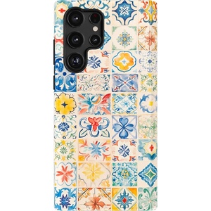 image:imageCasely Galaxy S22 Ultra Case  Cupids Canvas  Periwinkle Floral  Essential Slim DualLayer Protective DesignTuscan Tiles  Dolce Vita