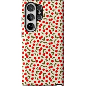 image:imageCasely Galaxy S23 Ultra Case  Fit Check  Neutral Checkerboard  Essential Slim DualLayer Protective DesignCherry on Top  Red Cherries
