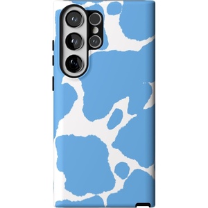 image:imageCasely Galaxy S23 Ultra Case  Fit Check  Neutral Checkerboard  Essential Slim DualLayer Protective DesignCurrent MOOd  Light Blue Cow Print