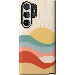 image:imageCasely Galaxy S23 Ultra Case  Fit Check  Neutral Checkerboard  Essential Slim DualLayer Protective DesignHere Comes the Sun  Colorblock Sunset