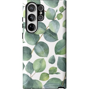 image:imageCasely Galaxy S23 Ultra Case  Fit Check  Neutral Checkerboard  Essential Slim DualLayer Protective DesignLeaf Me Alone  Green Floral Print