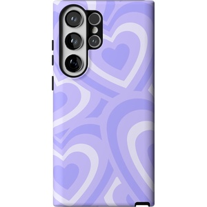 image:imageCasely Galaxy S23 Ultra Case  Fit Check  Neutral Checkerboard  Essential Slim DualLayer Protective DesignLove Song  Lavender Heart