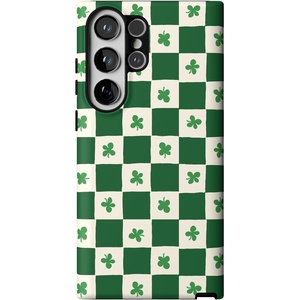 image:imageCasely Galaxy S23 Ultra Case  Fit Check  Neutral Checkerboard  Essential Slim DualLayer Protective DesignLucky You  Shamrock