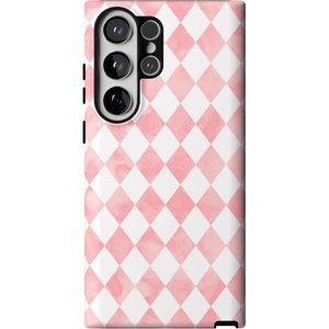 image:imageCasely Galaxy S23 Ultra Case  Fit Check  Neutral Checkerboard  Essential Slim DualLayer Protective DesignQueen of Diamonds  Pink Watercolor