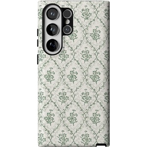image:imageCasely Galaxy S23 Ultra Case  Fit Check  Neutral Checkerboard  Essential Slim DualLayer Protective DesignSage Tapestry  Floral Vines
