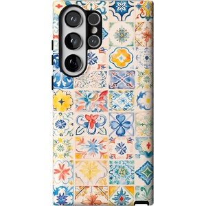 image:imageCasely Galaxy S23 Ultra Case  Fit Check  Neutral Checkerboard  Essential Slim DualLayer Protective DesignTuscan Tiles  Dolce Vita