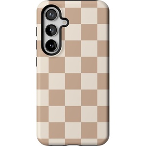 image:imageCasely Galaxy S24 Case  Pura Vida  Coastal Checkers  Essential Slim DualLayer Protective DesignFit Check  Neutral Checkerboard