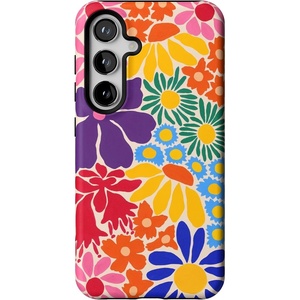 image:imageCasely Galaxy S24 Case  Pura Vida  Coastal Checkers  Essential Slim DualLayer Protective DesignFlower Patch  MultiColor Floral