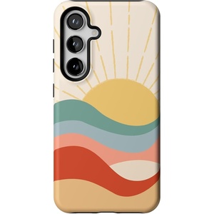 image:imageCasely Galaxy S24 Case  Pura Vida  Coastal Checkers  Essential Slim DualLayer Protective DesignHere Comes the Sun  Colorblock Sunset
