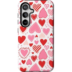 image:imageCasely Galaxy S24 Case  Pura Vida  Coastal Checkers  Essential Slim DualLayer Protective DesignLove Struck  Heart Stickers