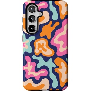 image:imageCasely Galaxy S24 Case  Pura Vida  Coastal Checkers  Essential Slim DualLayer Protective DesignMidnight Color Splash  Abstract Retro